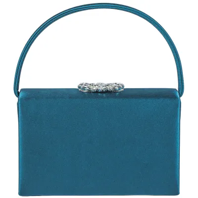 Viola Satin Purse-Teal